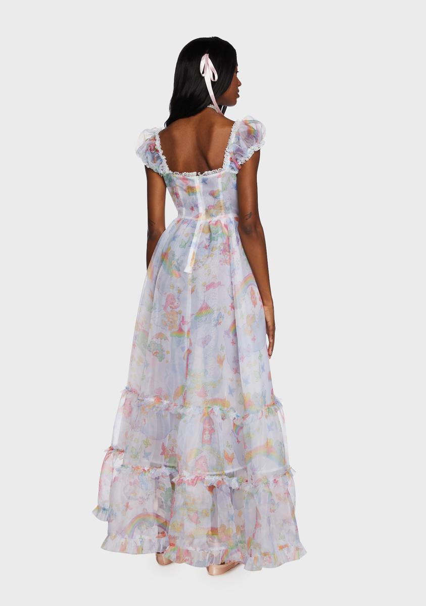 Dolls Kill x Care Bears Organza Printed Maxi Dress - Multi