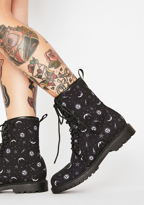 Cosmic Combat Lace-Up Boots