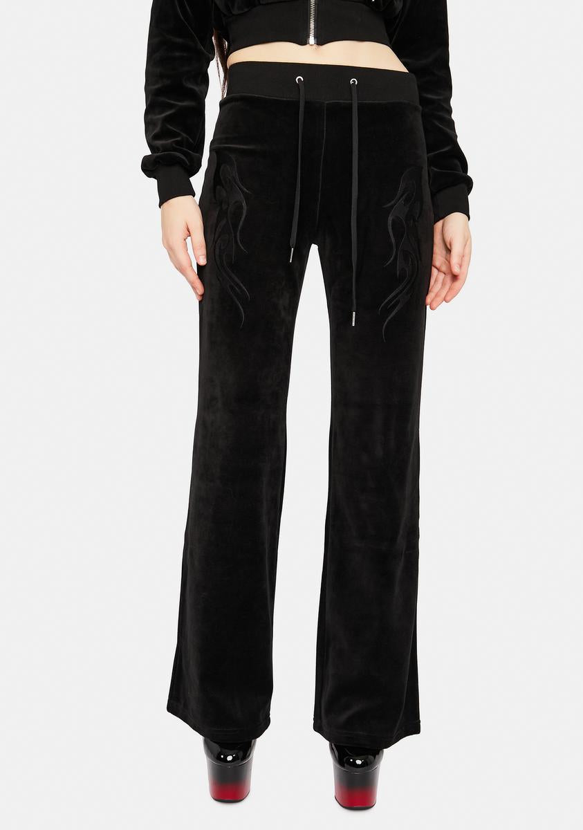 Expired Girl Noir Velvet Flame Track Pants – Dolls Kill