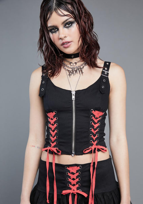 Current Mood Vegan Leather Underbust Corset - Black – Dolls Kill