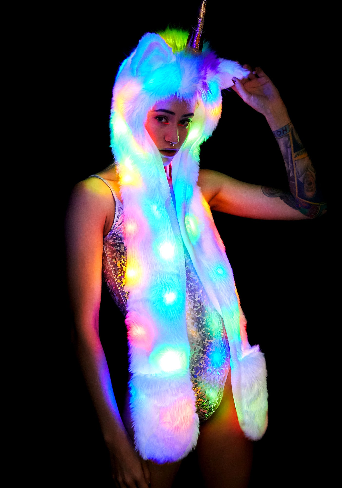 Golden Unicorn Light Up Hood – Dolls Kill