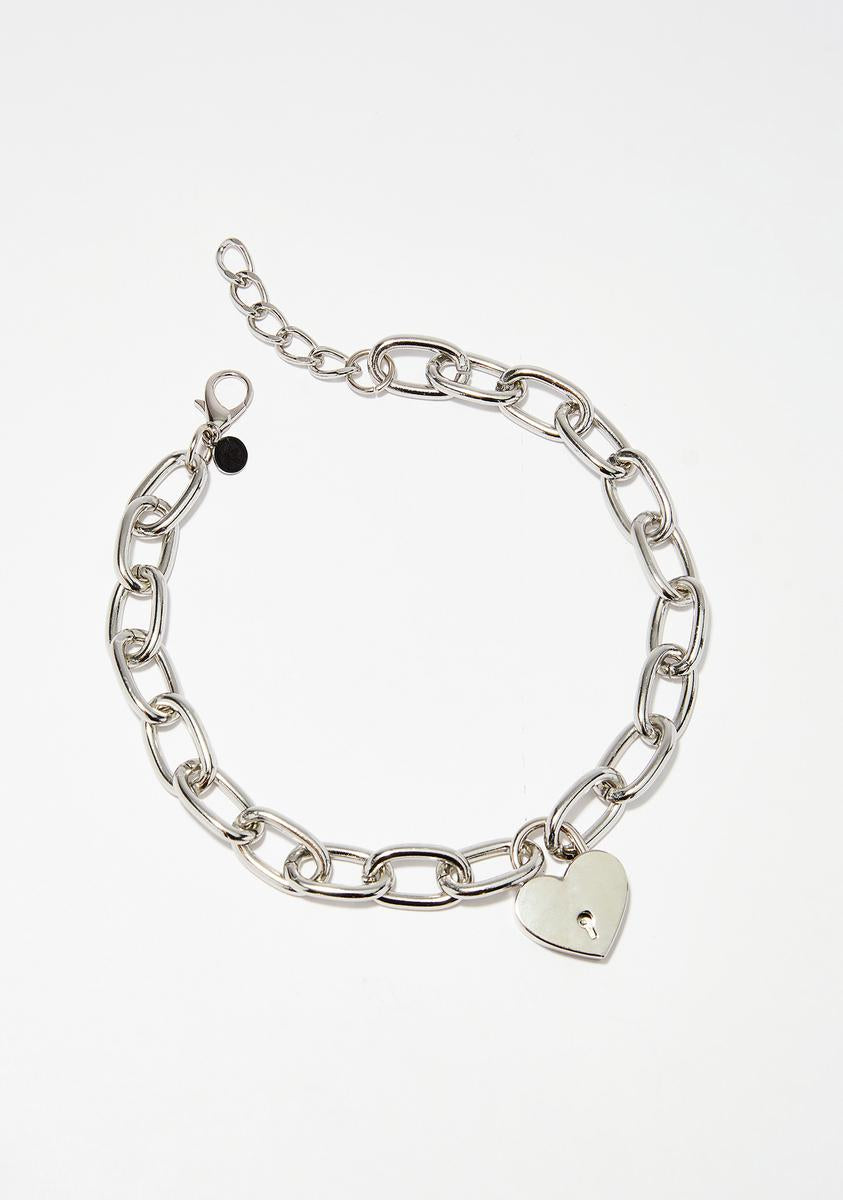 Heart Lock Necklace – Dolls Kill