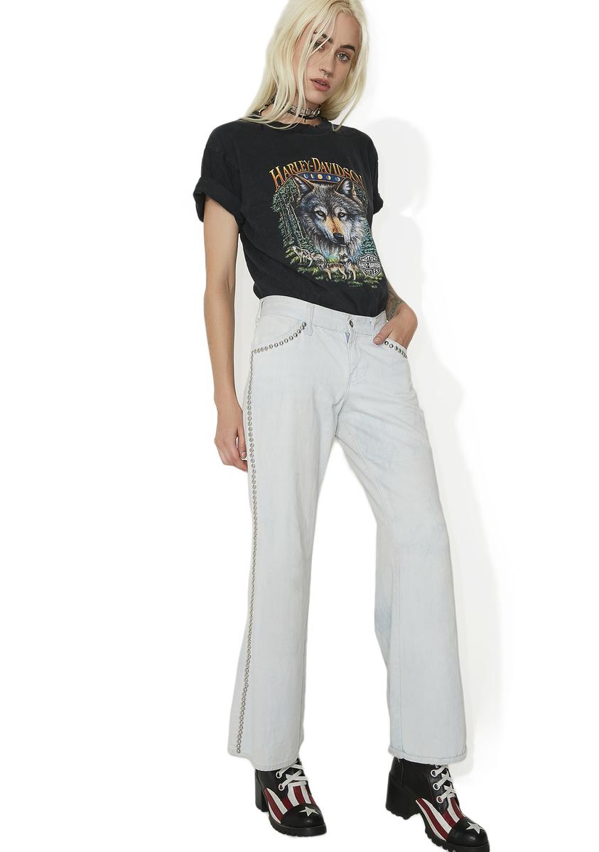 Vintage Studded 70s Harley Patch Bell Bottoms – Dolls Kill