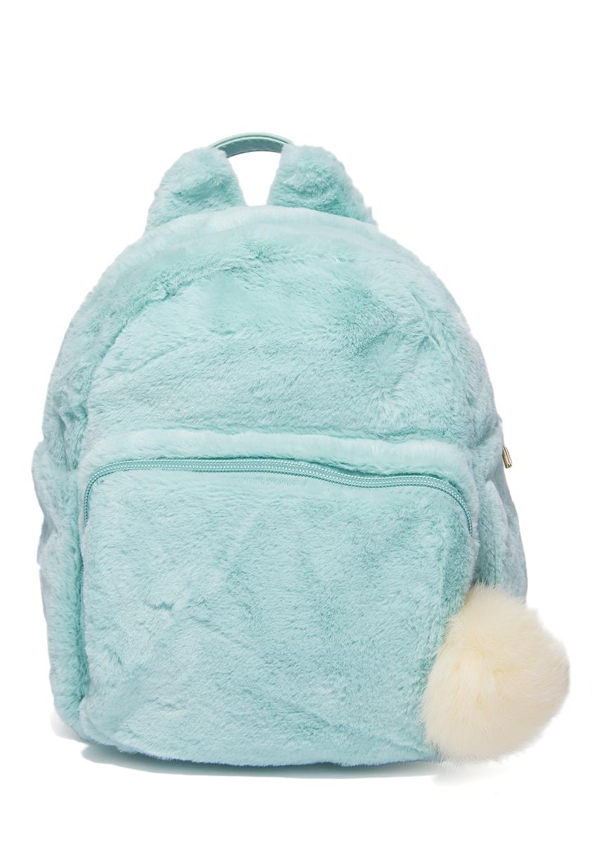 Fuzzy Aqua Blue Mini Backpack – Dolls Kill