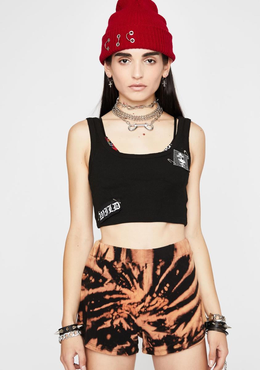 Tie Dye Shorts Soft Orange Black – Dolls Kill