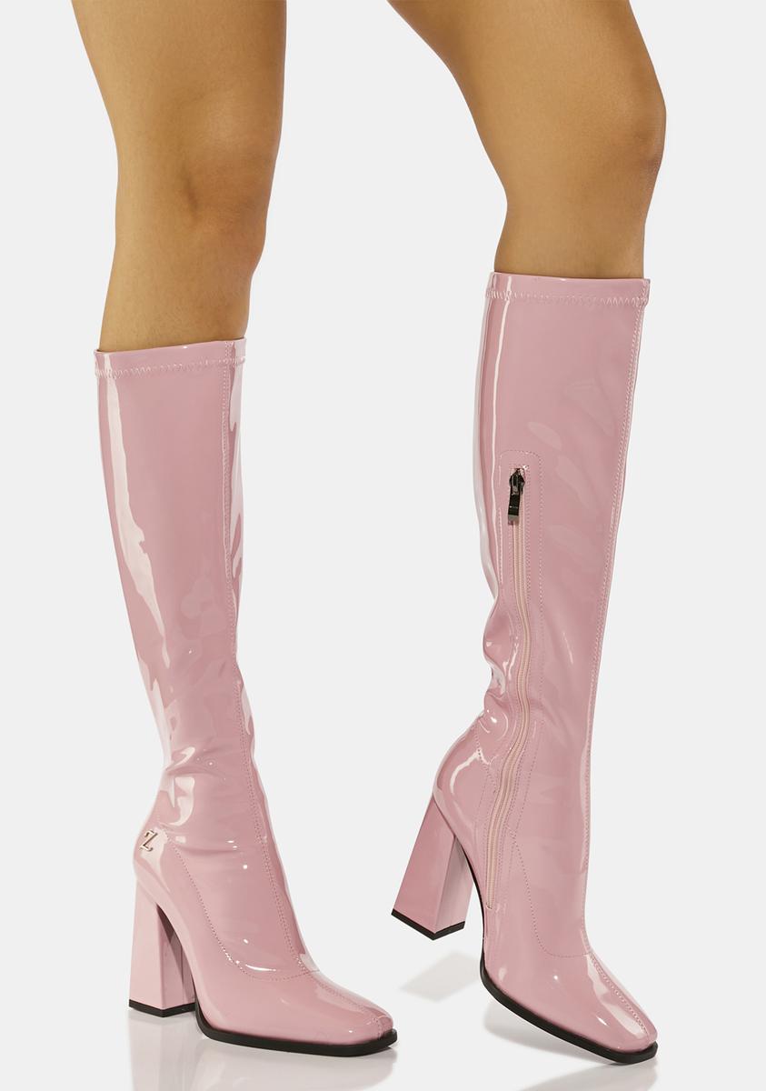 Berry Gloss Knee High Boots