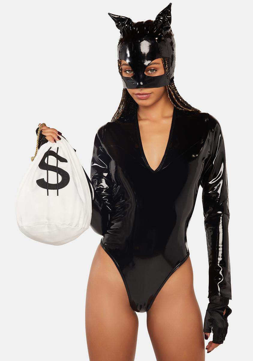 Vinyl Cat Burglar Costume Set - Black – Dolls