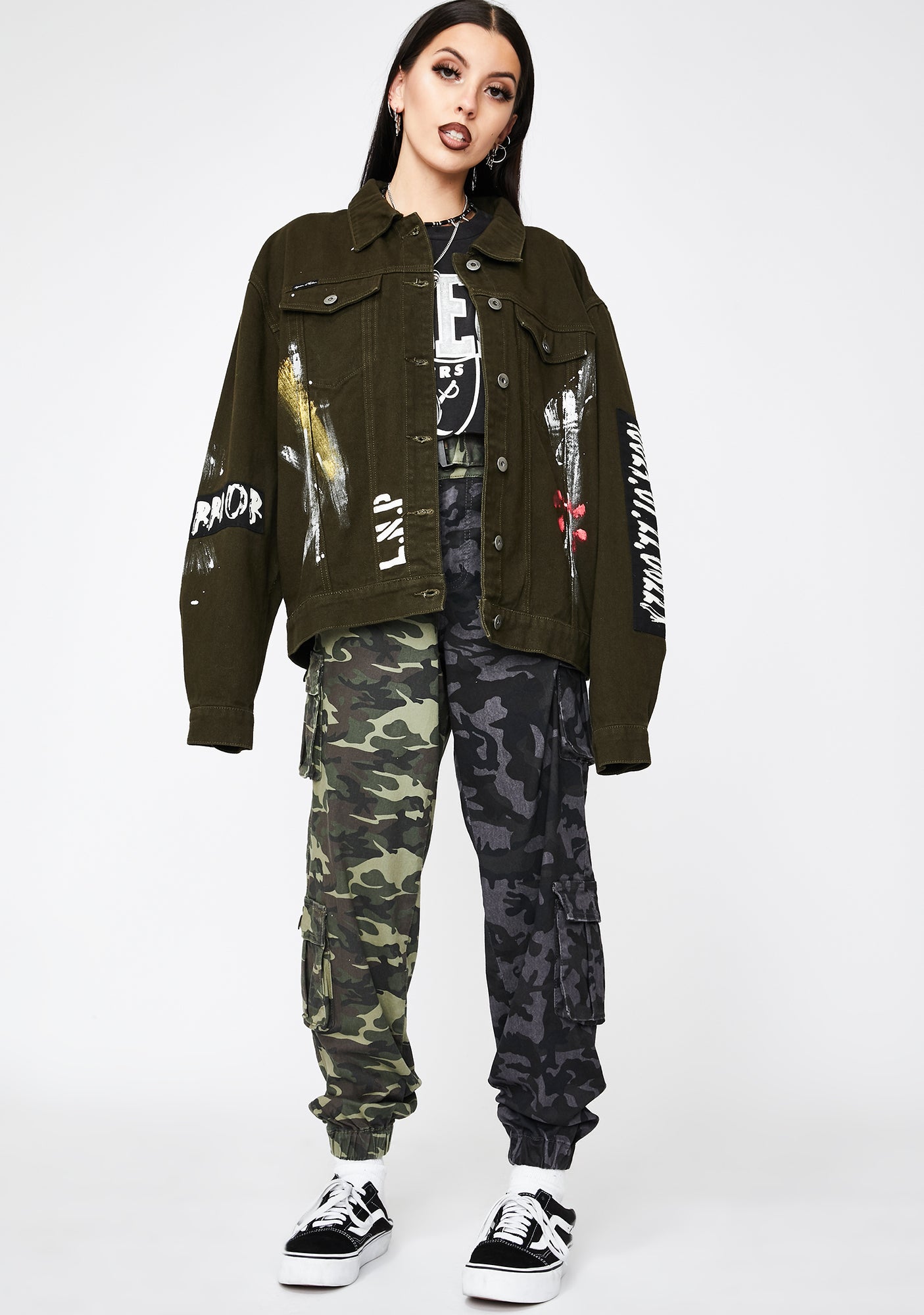 Khaki Warrior Denim Jacket – Dolls Kill