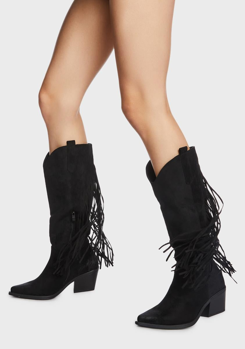 vegan fringe boots