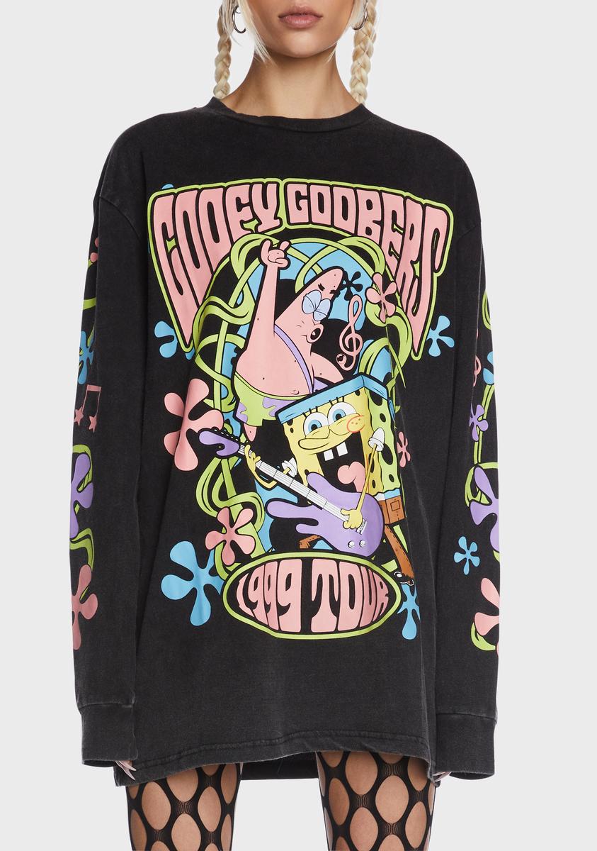 Dolls Kill x SpongeBob Goofy Goobers Oversized Graphic Tee - Black