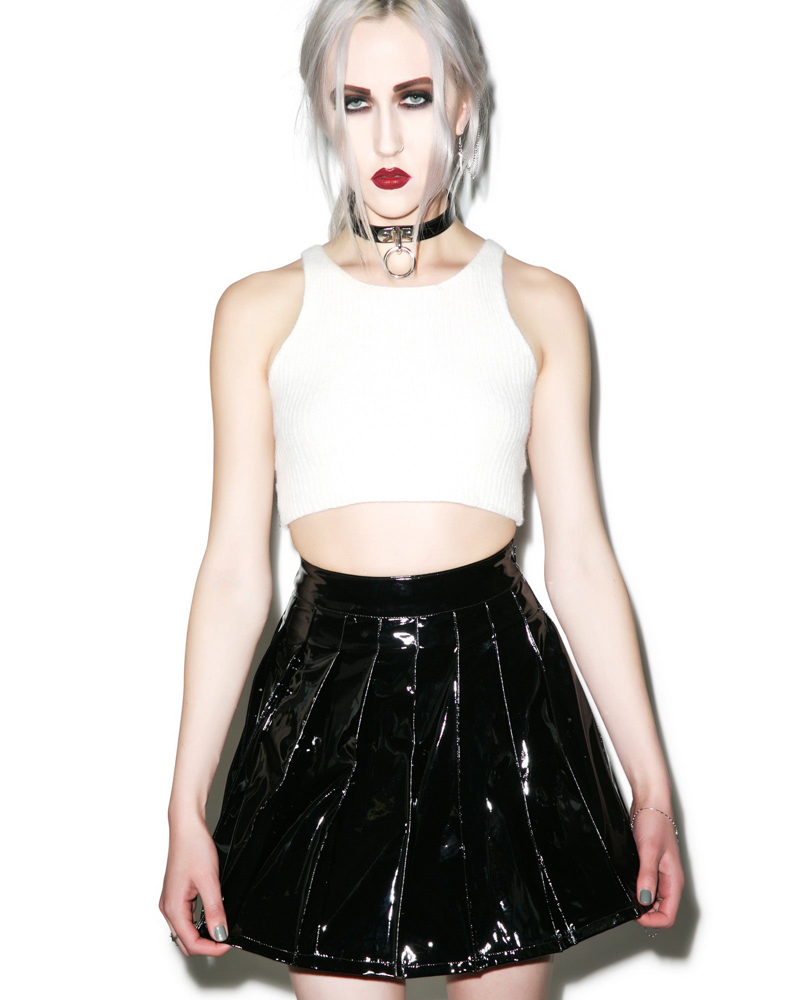 Vinyl Vixen Pleated Skirt – Dolls Kill