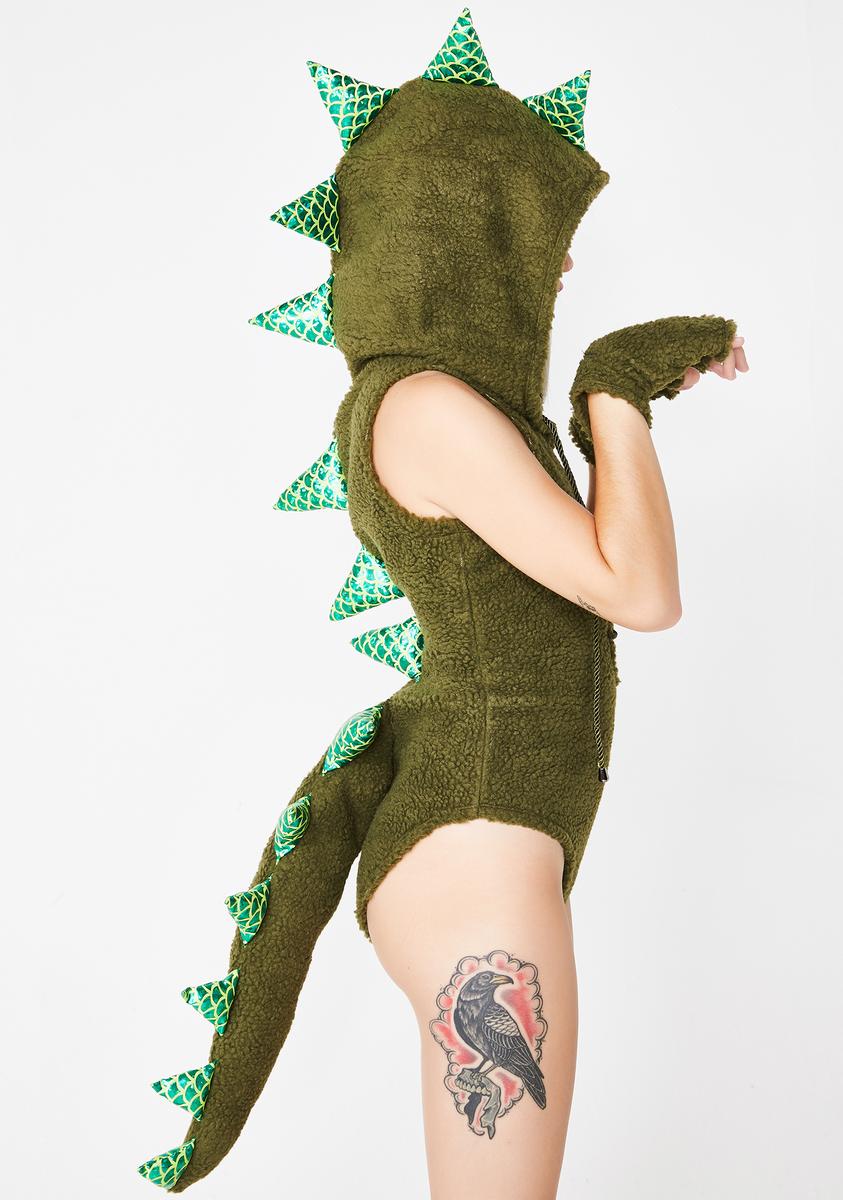 Sexy Dinosaur Romper Costume Green – Dolls Kill