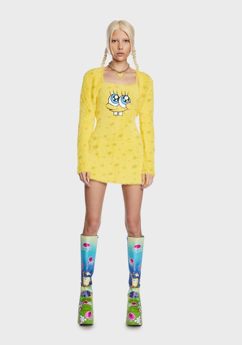 Spongebob Leather Jacket : Women Outerwear Yellow