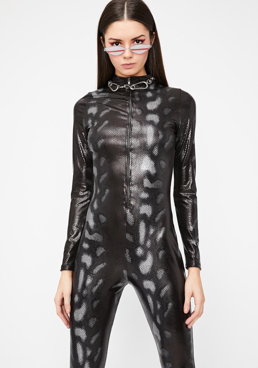 snakeskin cat suit