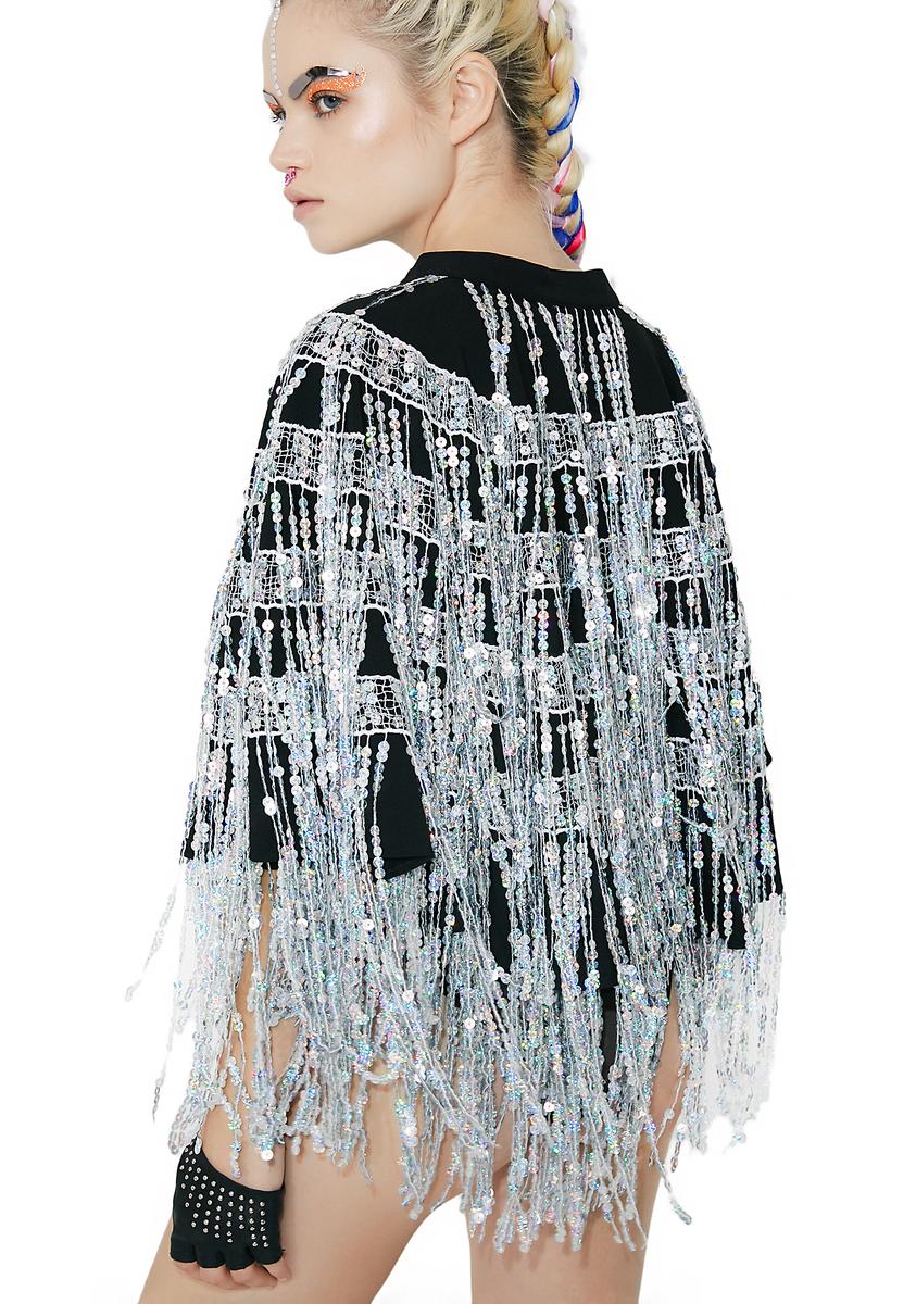 Burners Sequin Fringe Cape – Dolls Kill