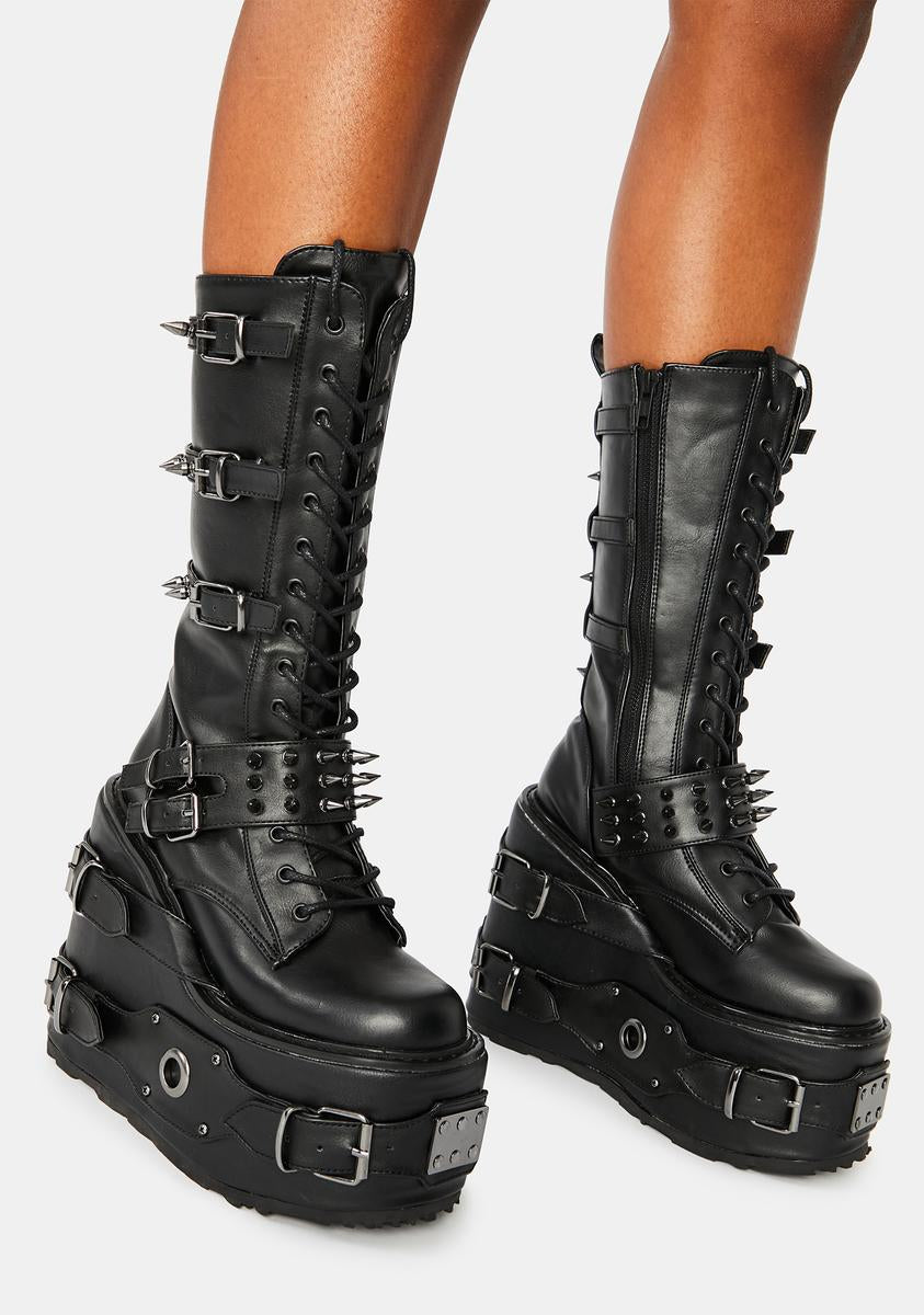 demonia swing 327 knee high boot