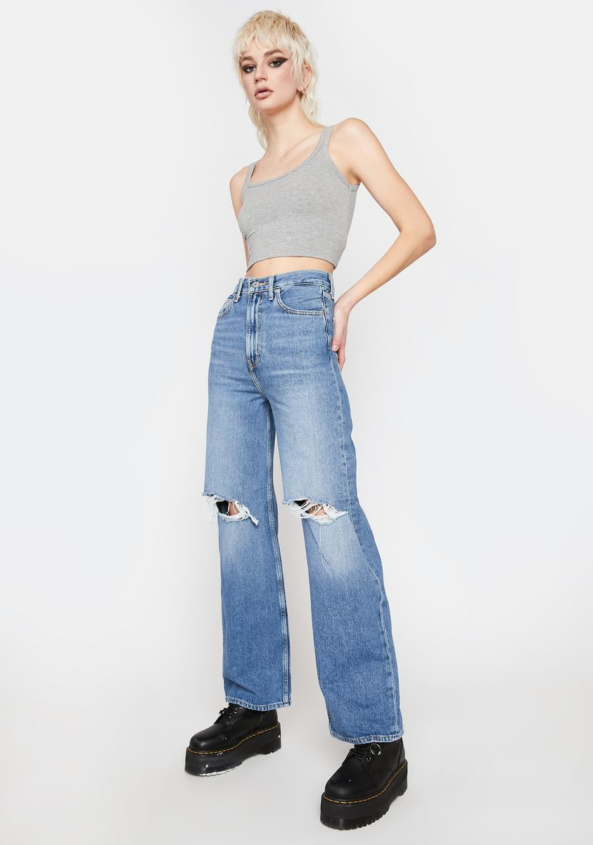 Levi's High Loose Distressed Denim Jeans - Max Out – Dolls Kill