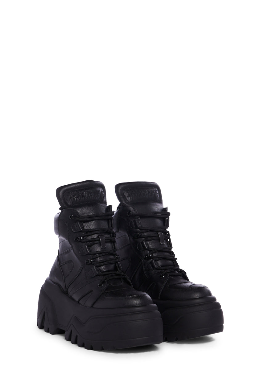 Crossfade High Top Platform Sneakers - Black