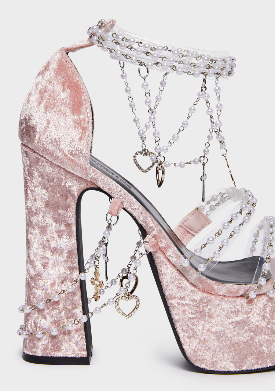 Holy Revelation Platform Heels - Pink