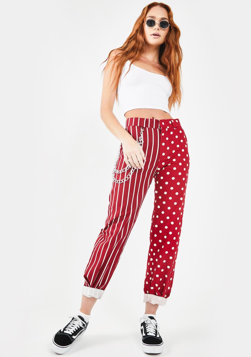 O Mighty Two Face Pant In Red – Dolls Kill