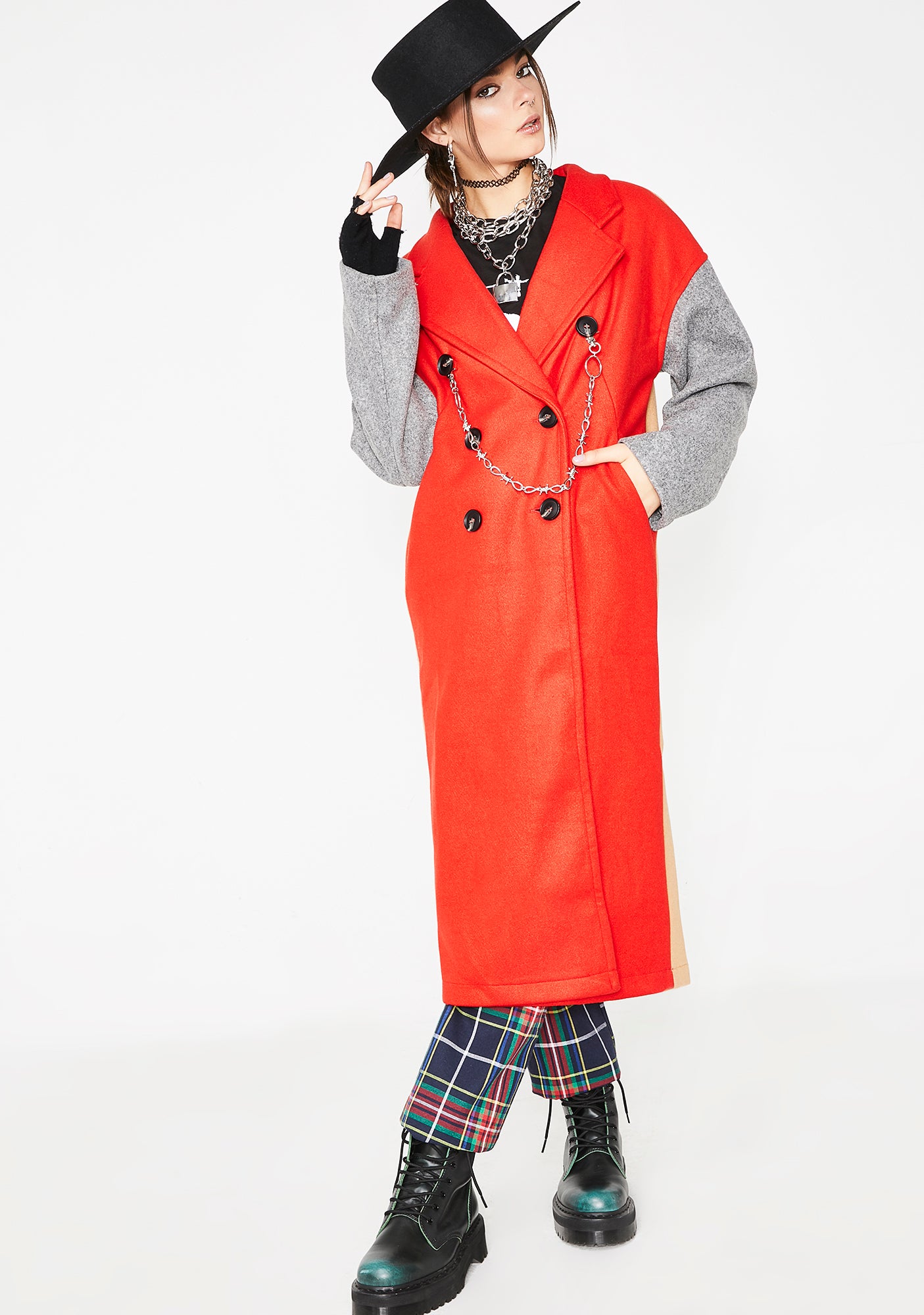 Instigator Colorblock Coat – Dolls Kill