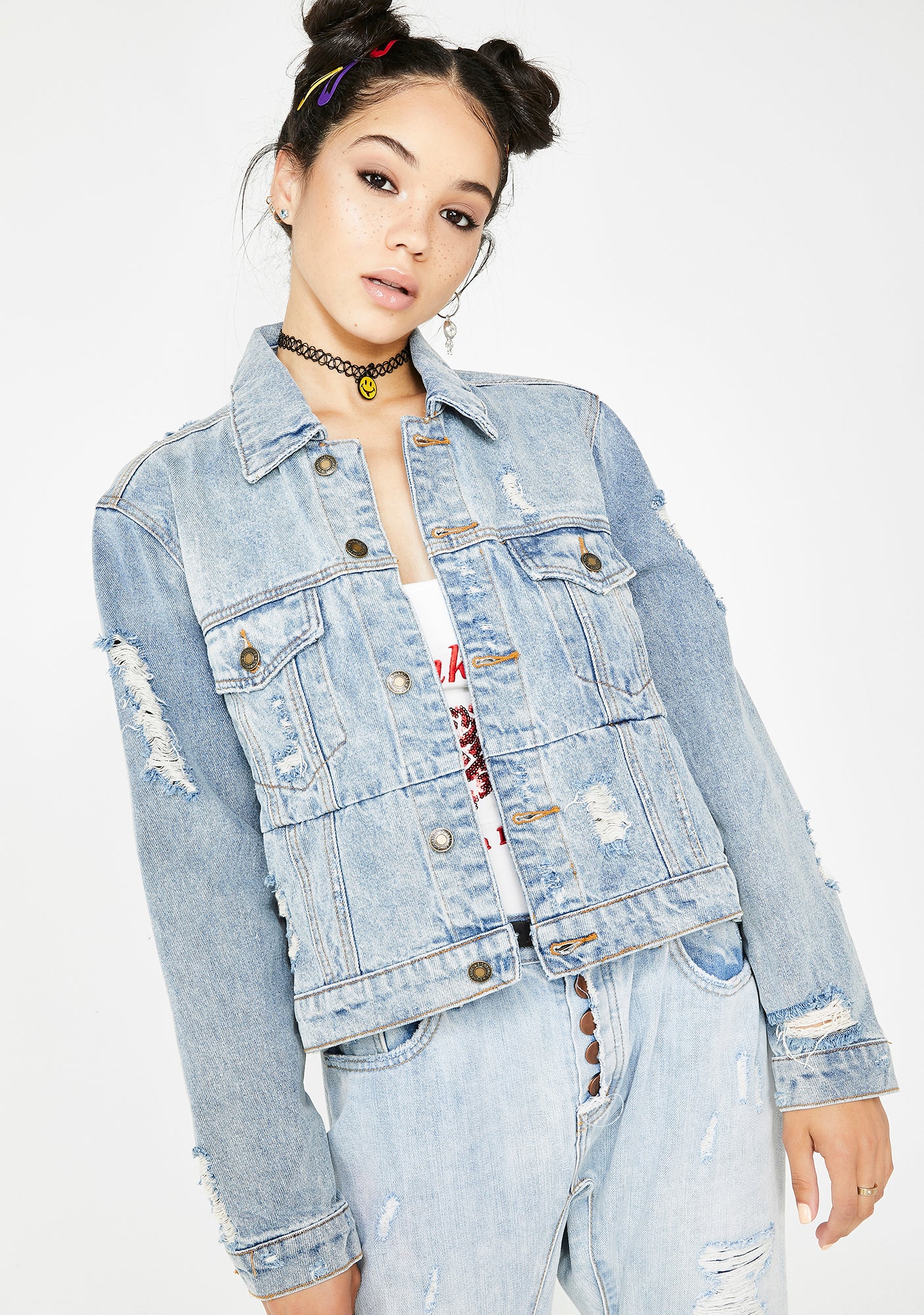 Neva Say Neva Denim Jacket – Dolls Kill