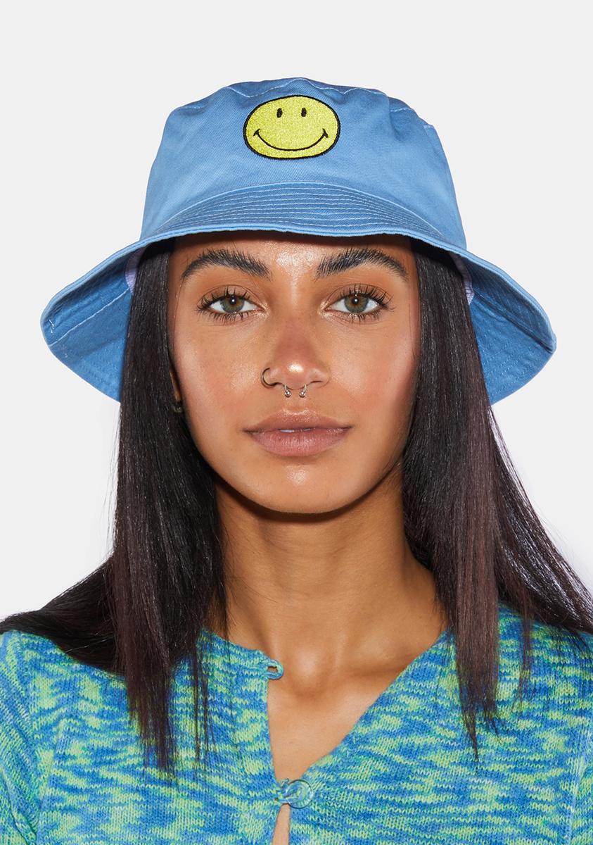 By Samii Ryan Embroidered Smiley Face Patch Bucket Hat – Dolls Kill
