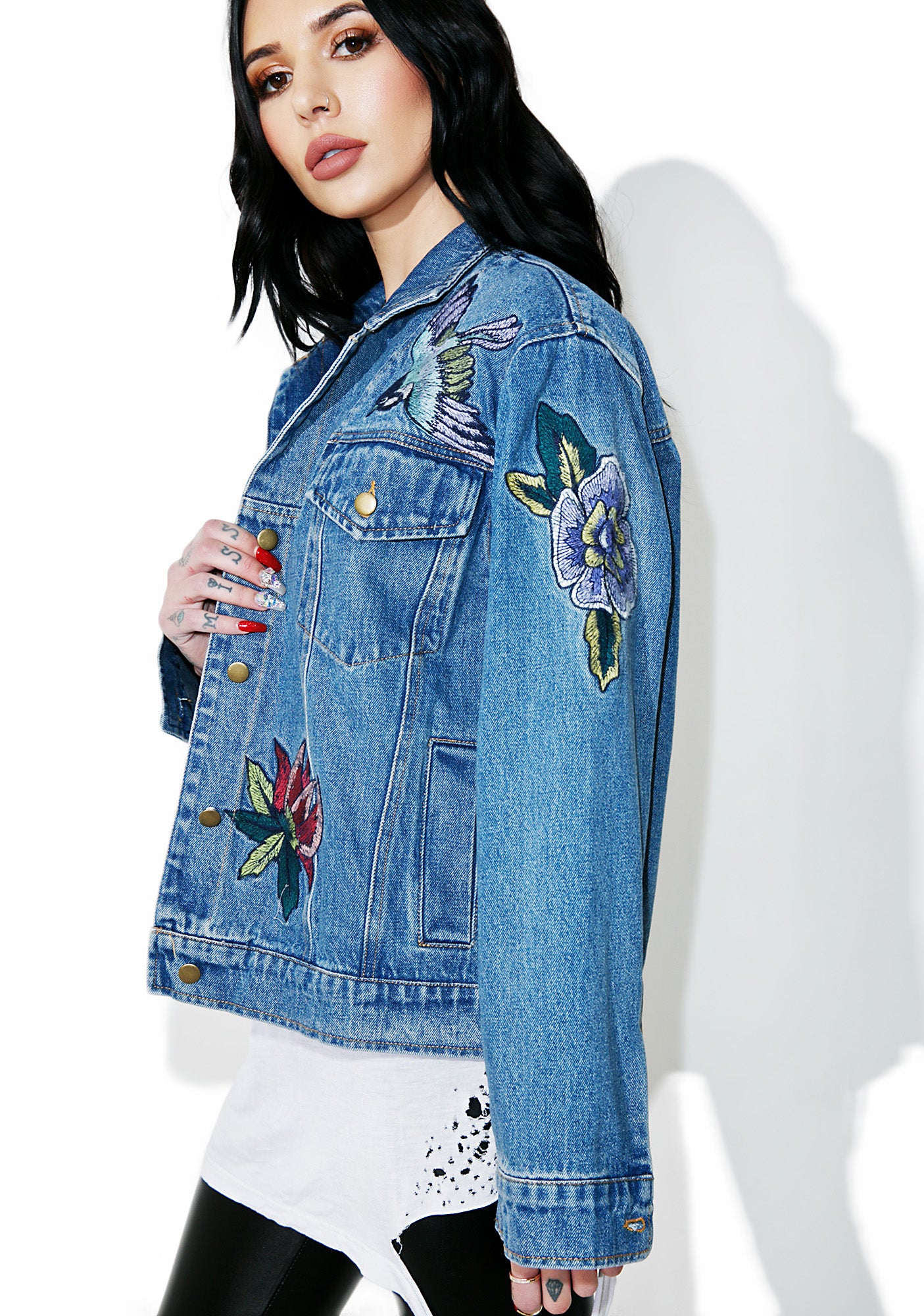 Blue Sparrow Denim Jacket – Dolls Kill