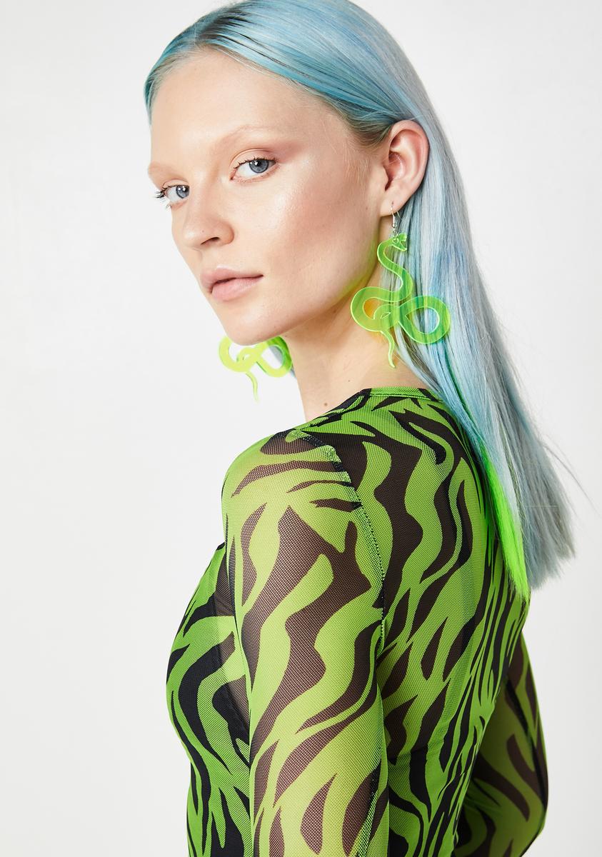 Slithering Snake Neon Earrings – Dolls Kill