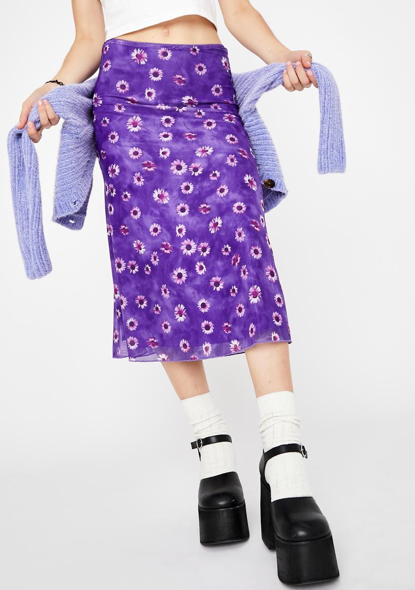 Motel Purple Daisy Taura Midi Skirt – Dolls Kill