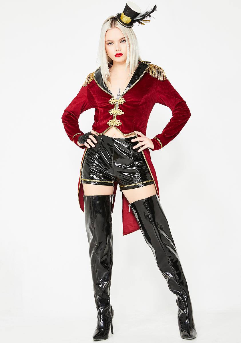 Sexy Ringleader Circus Costume Set Red Dolls Kill