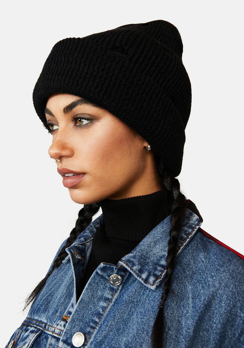 Distressed Knit Beanie With Holes - Black#N# – Dolls Kill