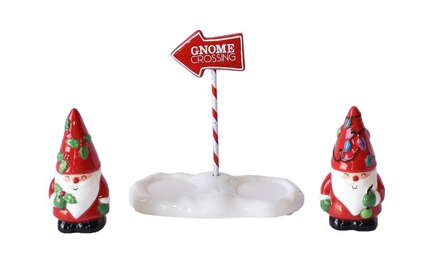 Ganz Snowman with Candy Cane Salt & Pepper Shaker Set