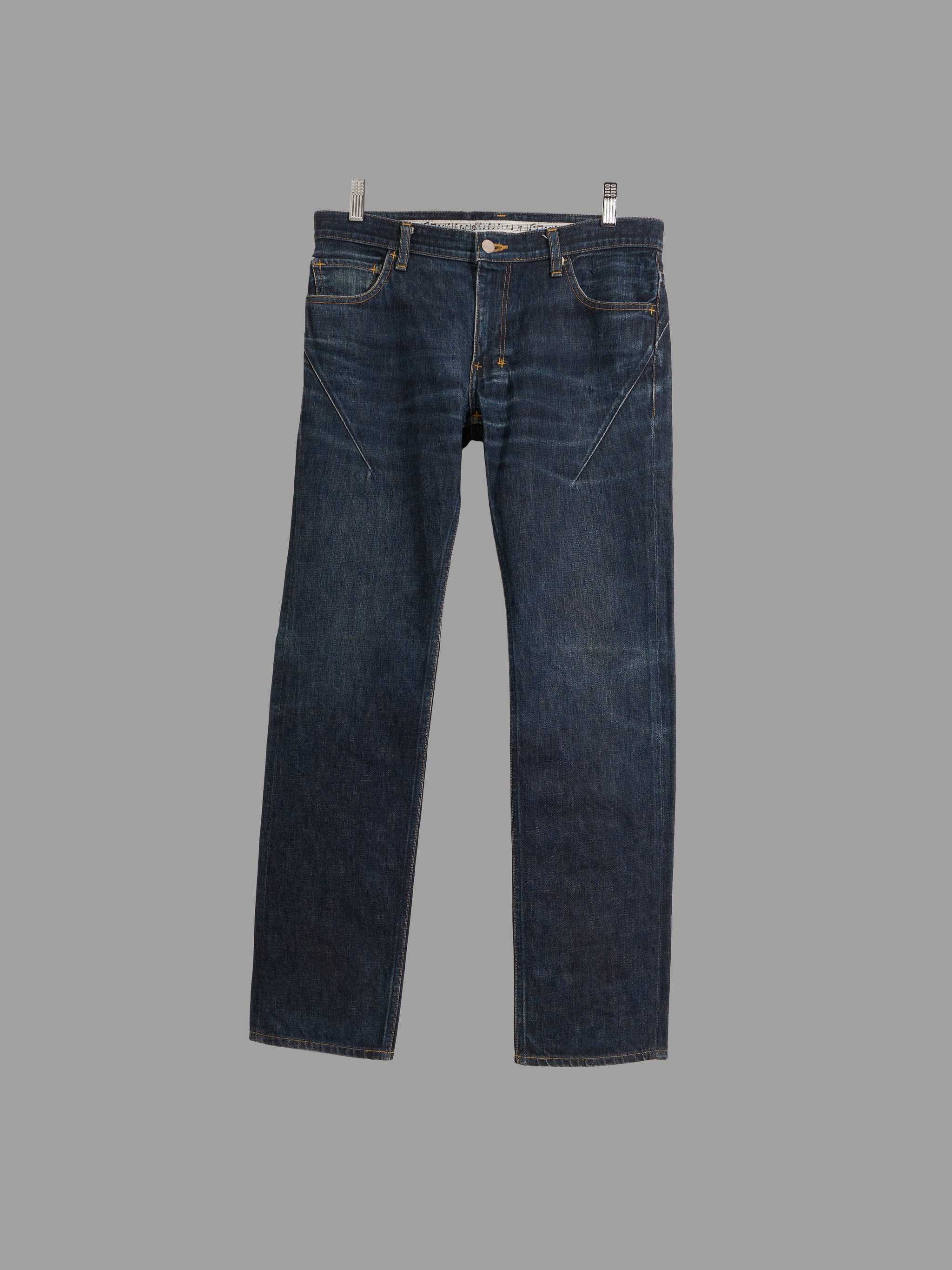 low rise tapered jeans