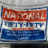 Etiqueta de etiqueta de ropa de peso pesado nacional cincuenta-cincuenta vintage 1987