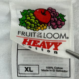 Vintage Fruit Of The Loom Etiqueta de etiqueta de algodón pesado 2004