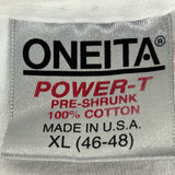 Etiqueta de etiqueta de ropa Vintage Oneita Power-T 1993