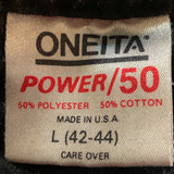 Etiqueta de etiqueta de ropa Vintage Oneita Power 50 1990