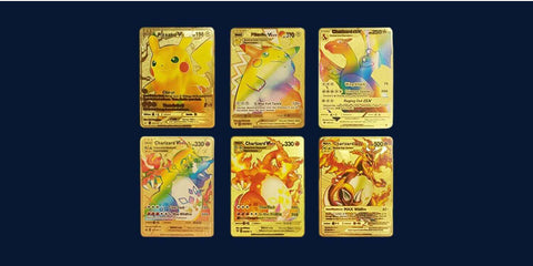 Gold Pokémon cards - reproduction cards (not authentic)