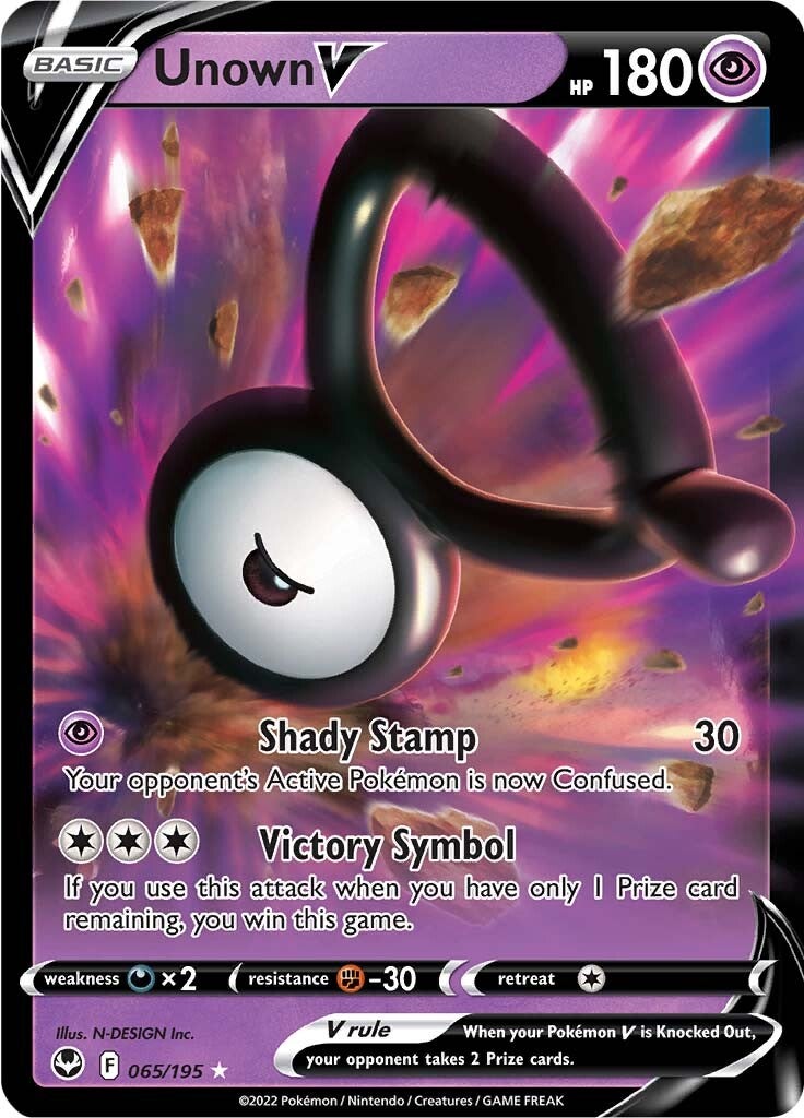 Unown Vstar 199/195- Silver Tempest - Full Art Rainbow - Pokemon Secret Rare