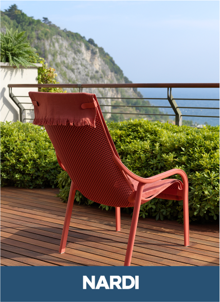 Nardi Net Outdoor Resin Balcony Lounge Chair In Red Corallo