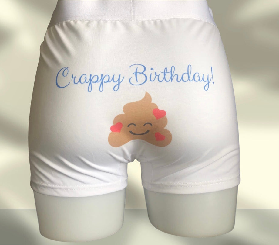 Funny Mens Boxer Shorts - Peachy Bum. Funny Valentine's Gift Idea