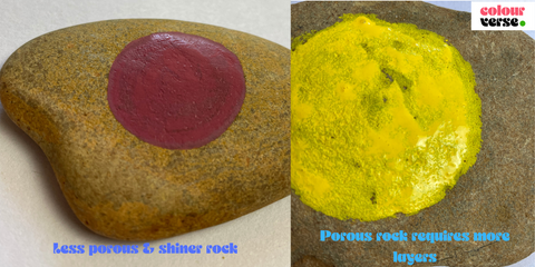 Porous and non porous rocks for rock art