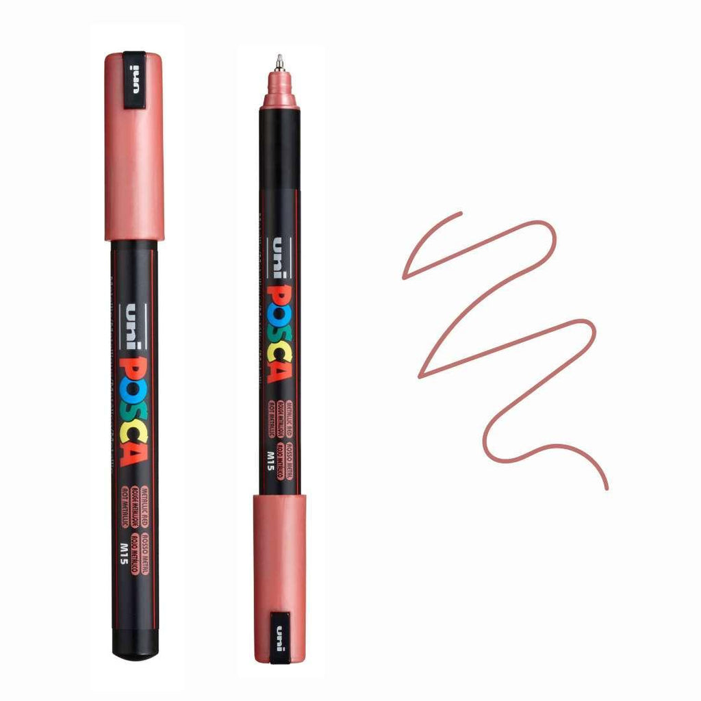 Posca PC-1MR Ultra-Fine Metallic Red Paint Marker