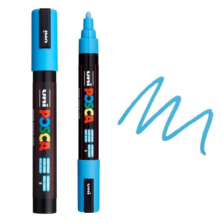 POSCA - PC5M Moyenne - Bleu Métal (Metallic Blue) - Marqueur Acrylique