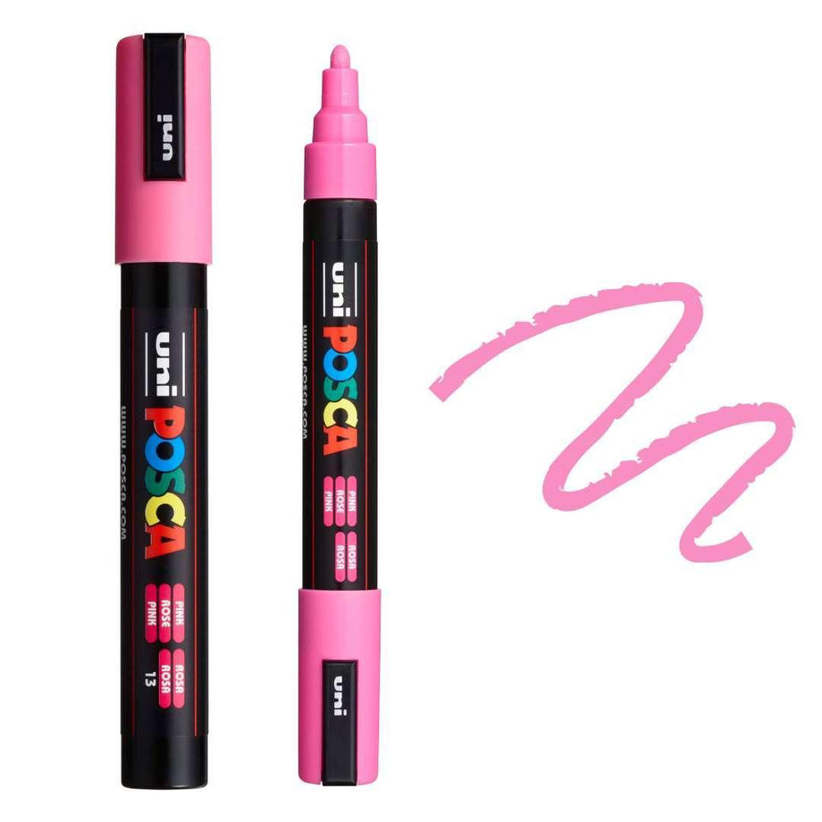 POSCA, PC5M Paint Pen, Fluorescent Pink, Colourverse, AUS