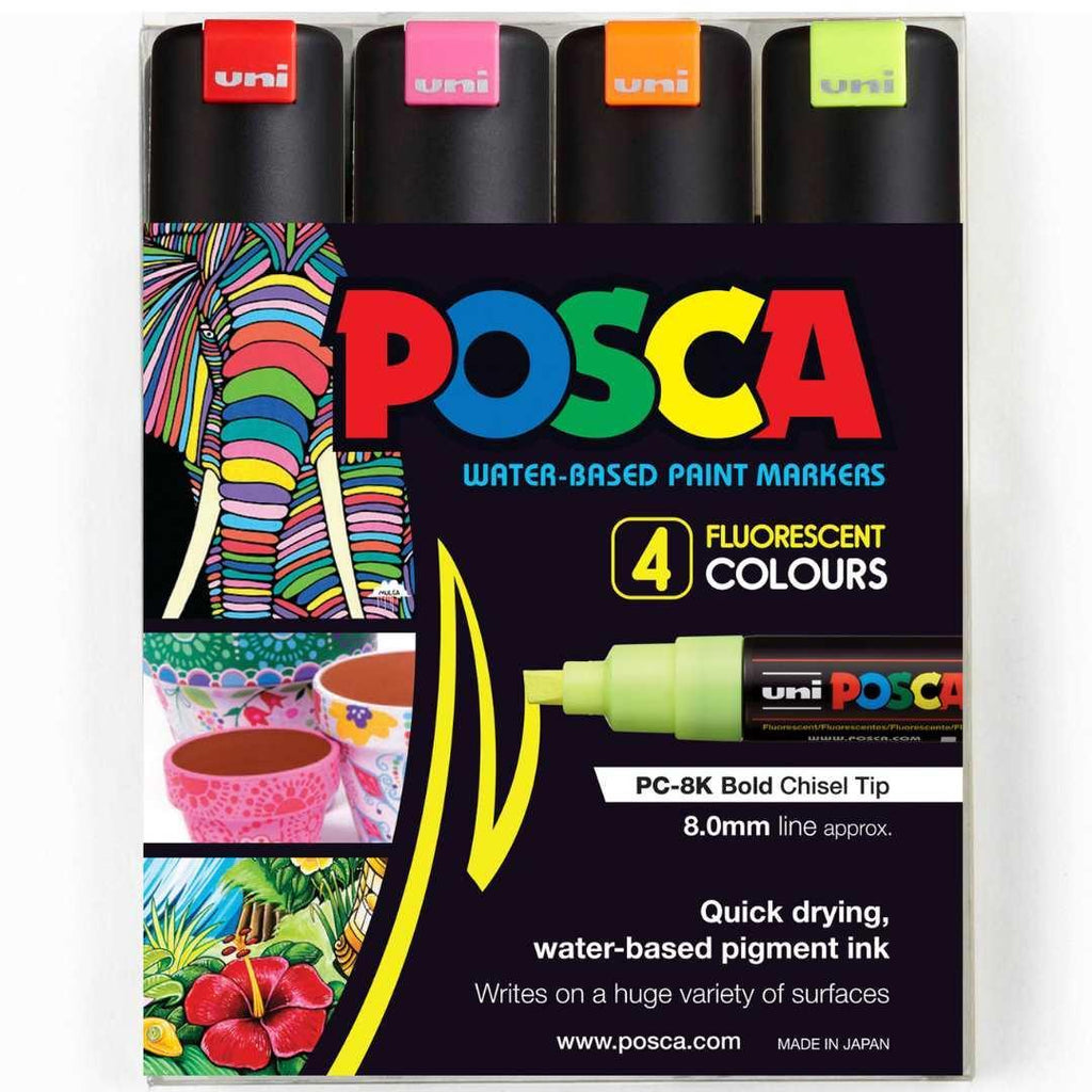 Posca Paint Marker Medium PC-5M Set of 4, Fluorescent