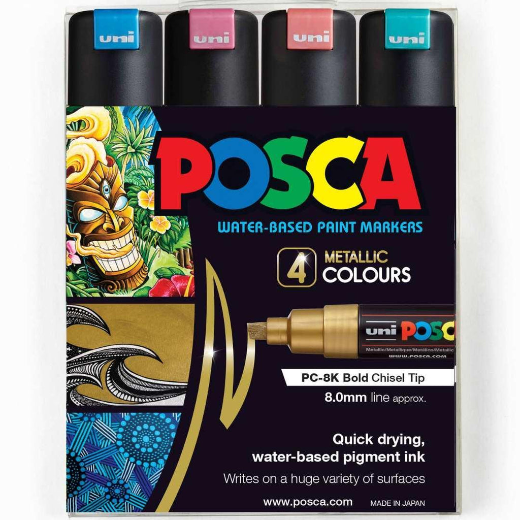  Posca Marker : PC-8K : Chisel Tip : 8mm : Assorted Colors Set of 33 - Black