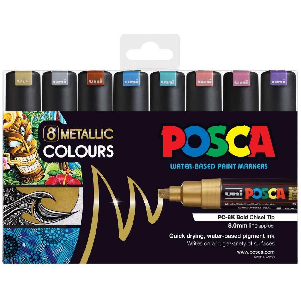 15 Posca Paint Markers 8K Broad Posca Markers with Broad Chisel Tips Posca  Marker Set of Acrylic Paint Pens