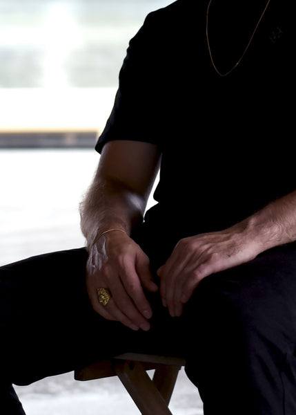 Lion Ring Gold Goud and Fine Chain Gold Bracelet